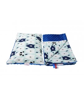 Komplet Poduszka + Kocyk Minky / Bawełna - wiosna / jesień 70x90