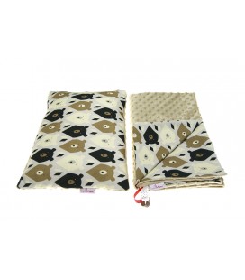 Komplet Poduszka + Kocyk Minky / Bawełna - wiosna / jesień 70x90