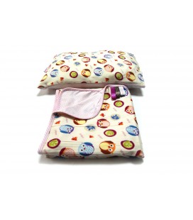 Komplet Poduszka + Kocyk bawełniano-bambusowy lekki 70x90