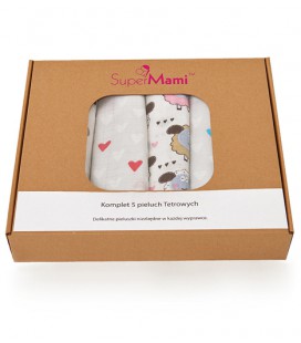 Komplet 5 Pieluszek tetrowych 80x70