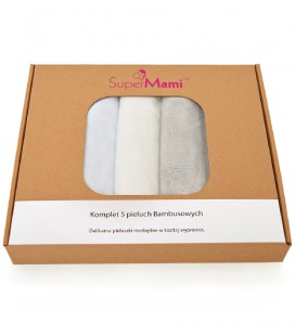 Komplet 5 Pieluszek bambusowych classic 75x75